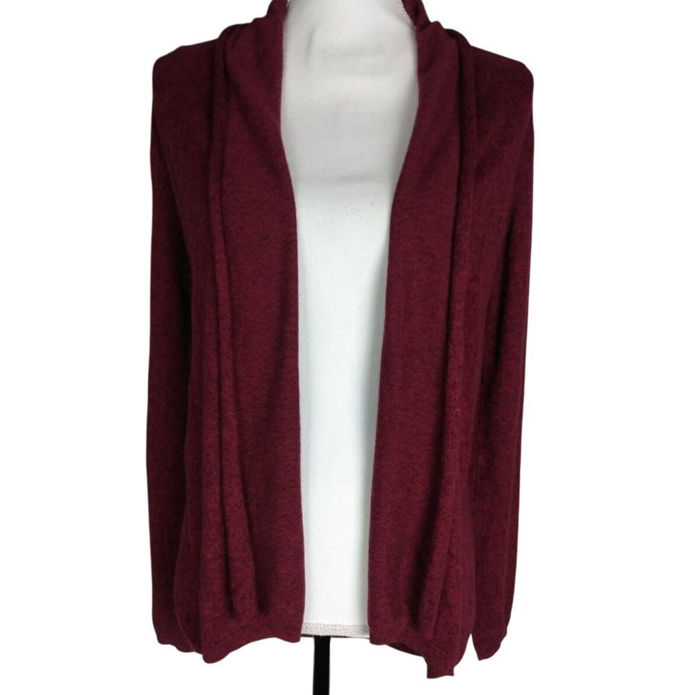Express Cardigan Sweater‎ Womens  Small Petite Red Cotton Long Sleeve Open Front